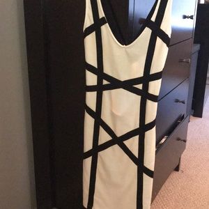 Black and white cocktail dress